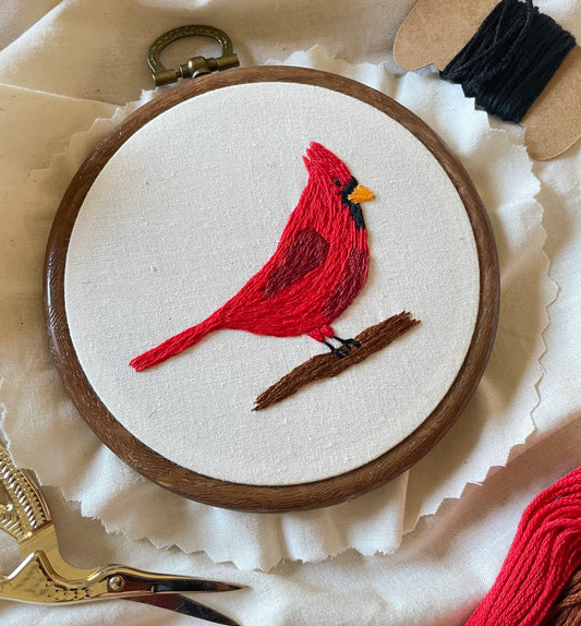 Cardinal Embroidery Kit - DIY
